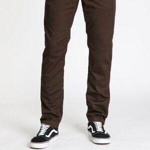 Men’s Vans Authentic Slim Fit Straight Chino Pants Chocolate Dark Brown Size 32